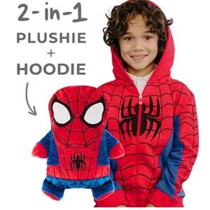 SpiderMan Cubcoat Sz 4T-5T 2-in-1 Plushie & Hoodie
